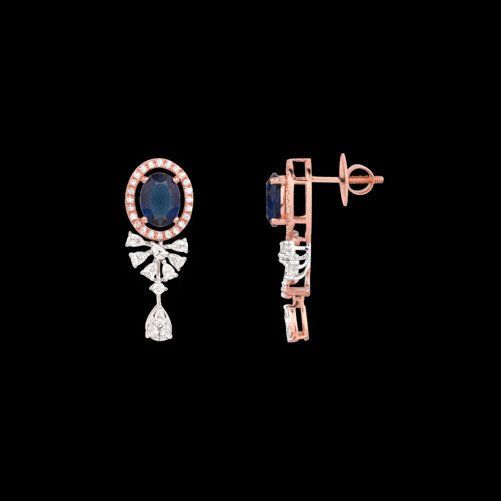 18K Two Tone Gold Diamond Jewellery - 1.236ct VVS-EF with Colour Stones