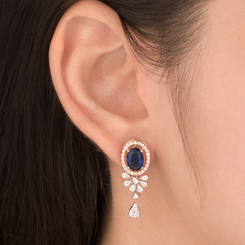 18K Two Tone Gold Diamond Jewellery - 1.236ct VVS-EF with Colour Stones