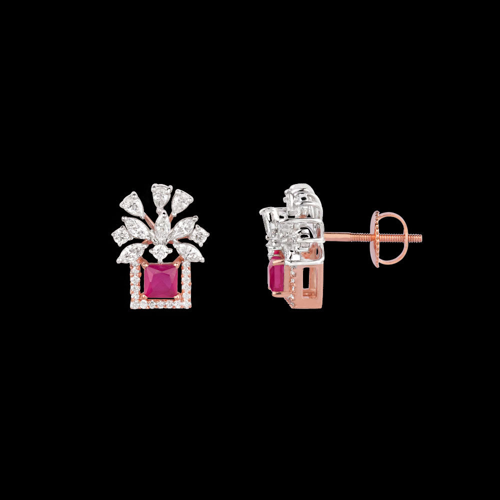 18K Two Tone Gold Diamond Jewellery - 0.922ct VVS-EF with Colour Stones