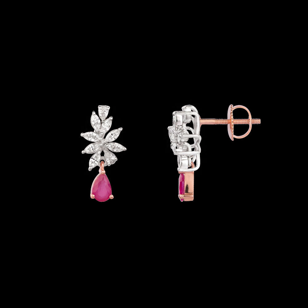 18K Two Tone Gold Diamond Jewellery - 0.715ct VVS-EF with Colour Stones