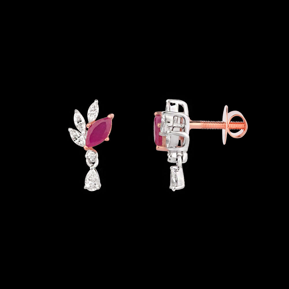 18K Two Tone Gold Diamond Jewellery - 0.392ct VVS-VS-EF with Colour Stones