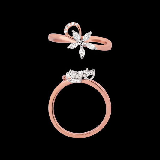 18K Two Tone Gold Diamond Ring - 0.253ct VVS-VS-EF