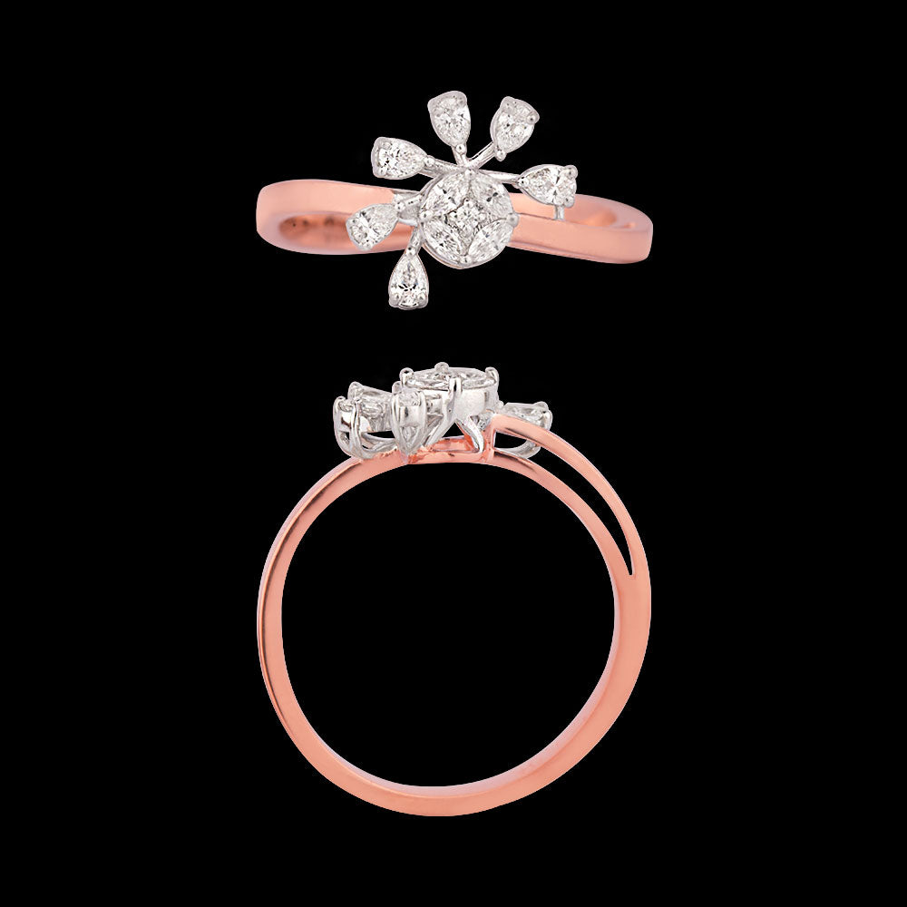 18K Two Tone Gold Diamond Ring - 0.282ct VVS-EF