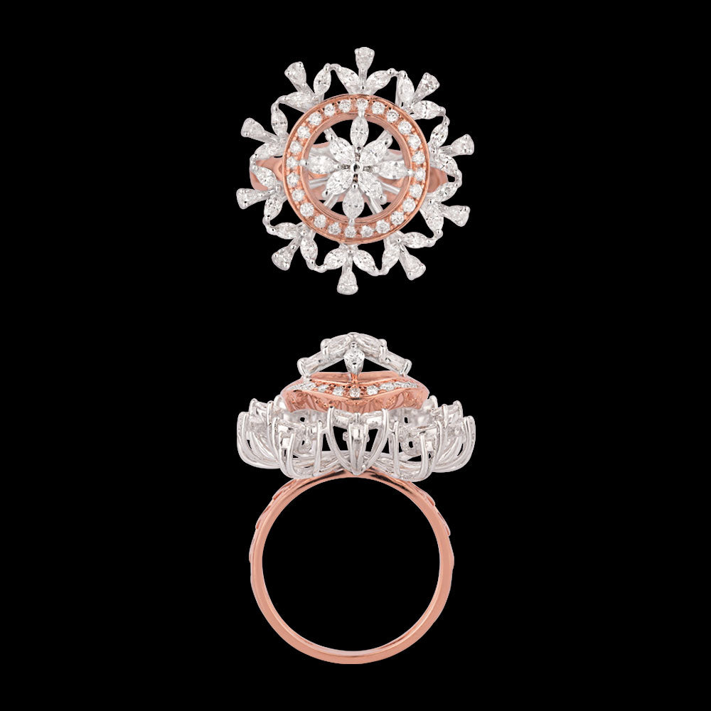 18K Two Tone Gold Diamond Ring - 1.244ct VVS-EF