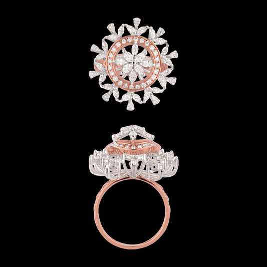 18K Two Tone Gold Diamond Ring - 1.244ct VVS-EF