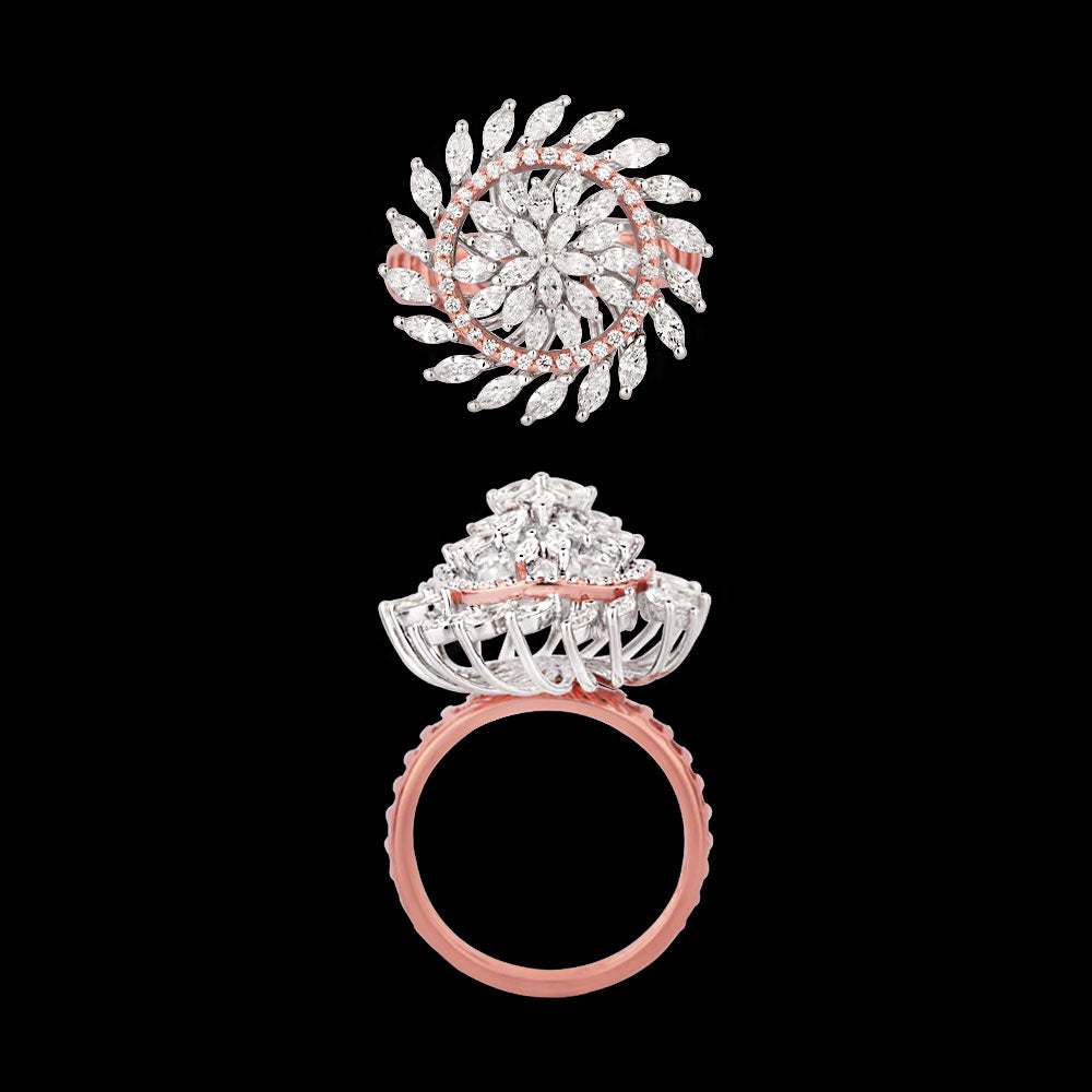 18K Two Tone Gold Diamond Ring - 1.332ct VVS-EF