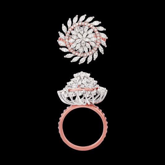 18K Two Tone Gold Diamond Ring - 1.332ct VVS-EF