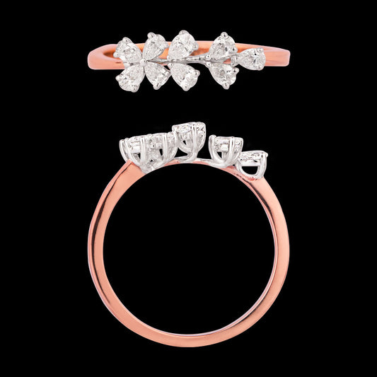 18K Two Tone Gold Diamond Ring - 0.426ct VVS-VS-EF