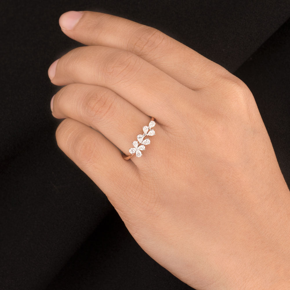 18K Two Tone Gold Diamond Ring - 0.426ct VVS-VS-EF