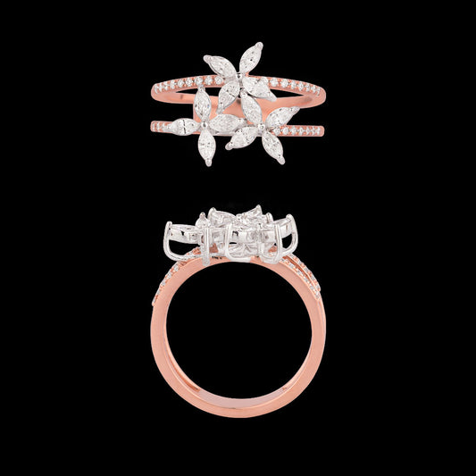 18K Two Tone Gold Diamond Ring - 0.623ct VVS-EF