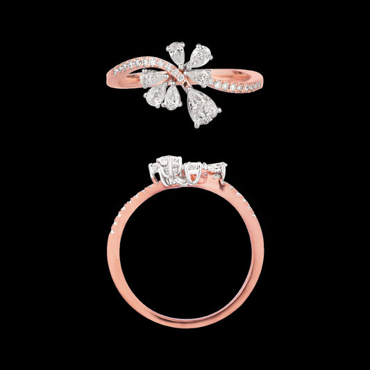 18K Two Tone Gold Diamond Ring - 0.499ct VVS-VS-EF