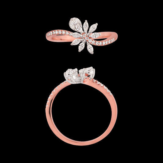 18K Two Tone Gold Diamond Ring - 0.542ct VVS-EF