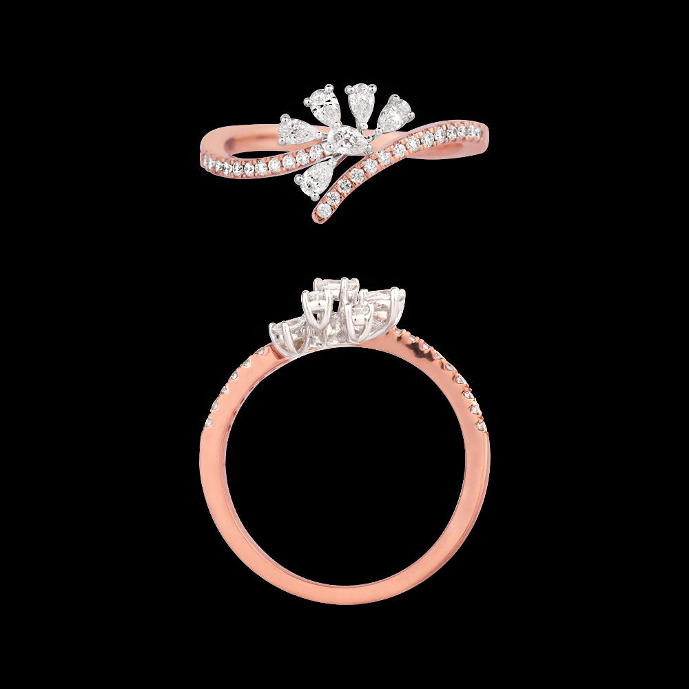 18K Two Tone Gold Diamond Ring - 0.305ct VVS-EF