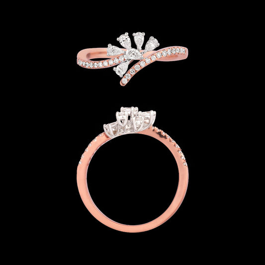 18K Two Tone Gold Diamond Ring - 0.305ct VVS-EF