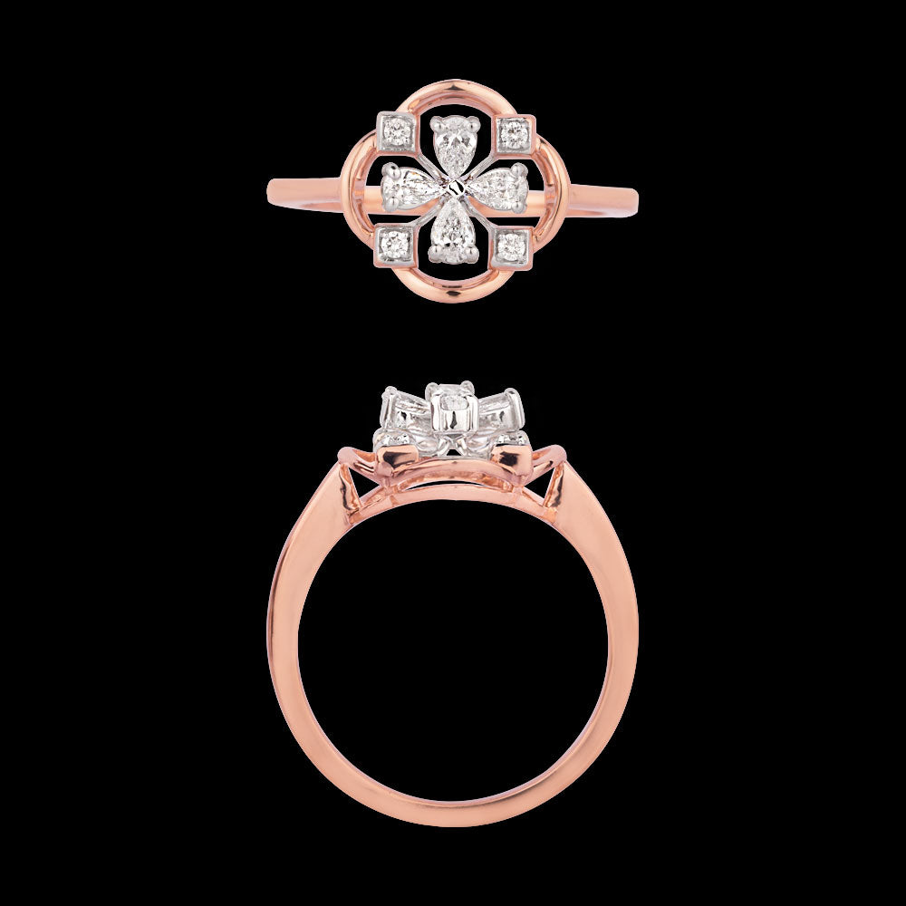 18K Two Tone Gold Diamond Ring - 0.265ct VVS-VS-EF