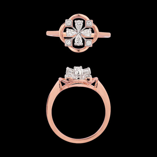 18K Two Tone Gold Diamond Ring - 0.265ct VVS-VS-EF