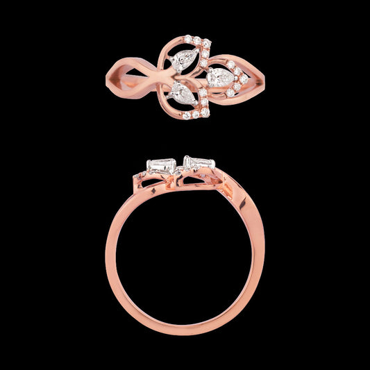 18K Two Tone Gold Diamond Ring - 0.275ct VVS-VS-EF