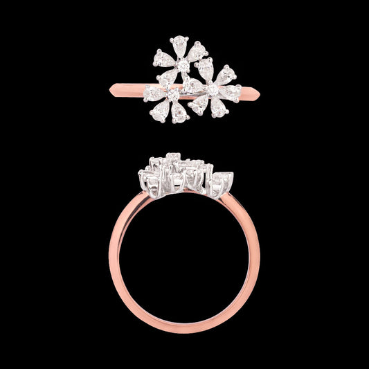 18K Two Tone Gold Diamond Ring - 0.466ct VVS-EF