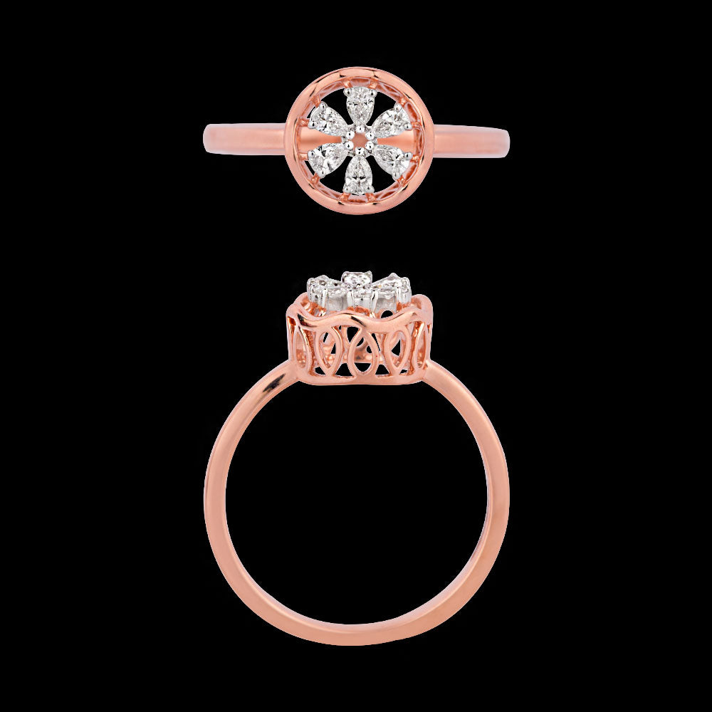 18K Two Tone Gold Diamond Ring - 0.174ct VVS-EF