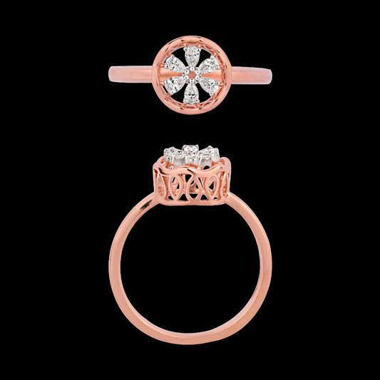 18K Two Tone Gold Diamond Ring - 0.174ct VVS-EF