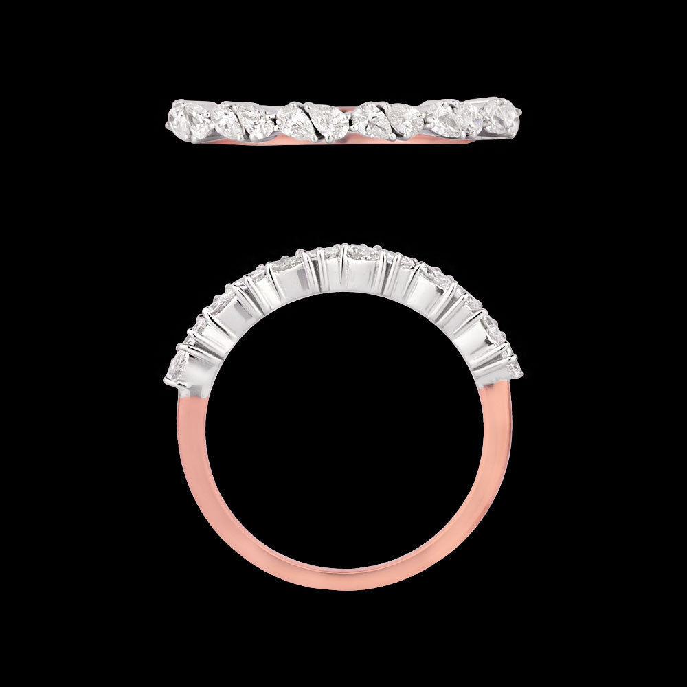 18K Two Tone Gold Diamond Ring - 0.48ct VVS-VS-EF
