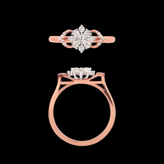 18K Two Tone Gold Diamond Ring - 0.317ct VVS-VS-EF