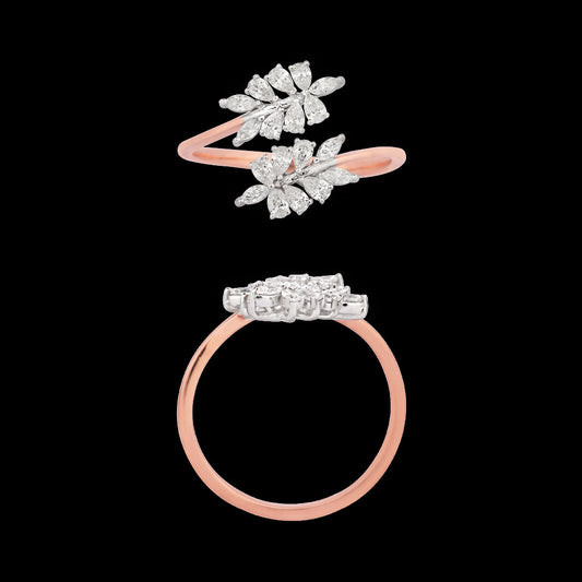 18K Two Tone Gold Diamond Ring - 0.497ct VVS-EF