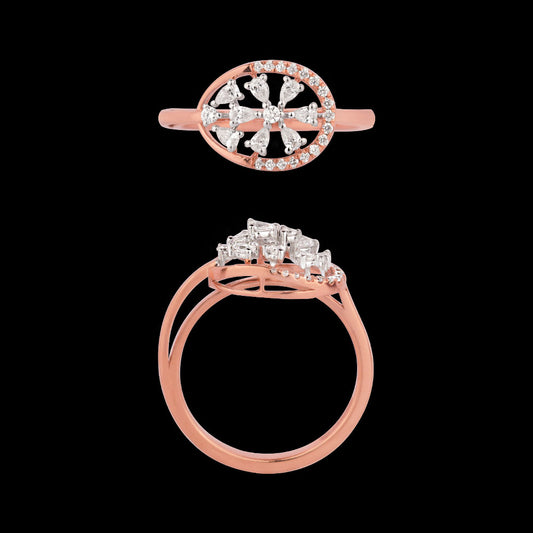 18K Two Tone Gold Diamond Ring - 0.334ct VVS-EF