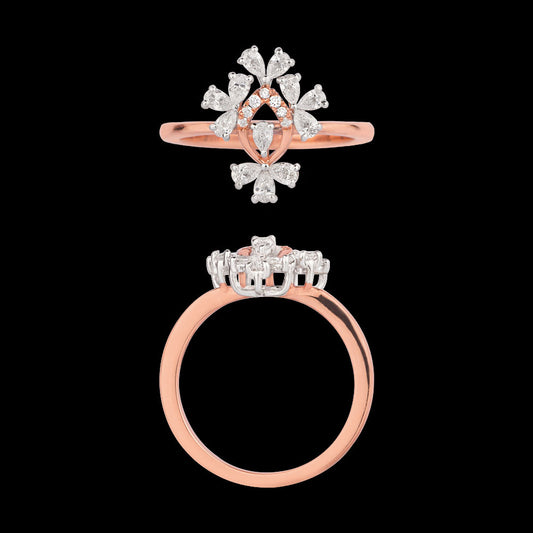 18K Two Tone Gold Diamond Ring - 0.502ct VVS-EF