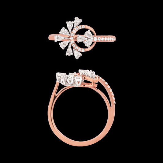 18K Two Tone Gold Diamond Ring - 0.418ct VVS-VS-EF