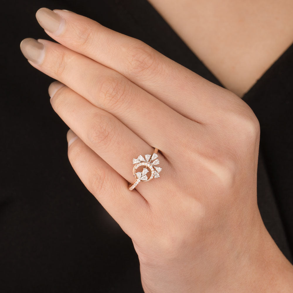 18K Two Tone Gold Diamond Ring - 0.418ct VVS-VS-EF