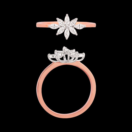 18K Two Tone Gold Diamond Ring - 0.28ct VVS-EF