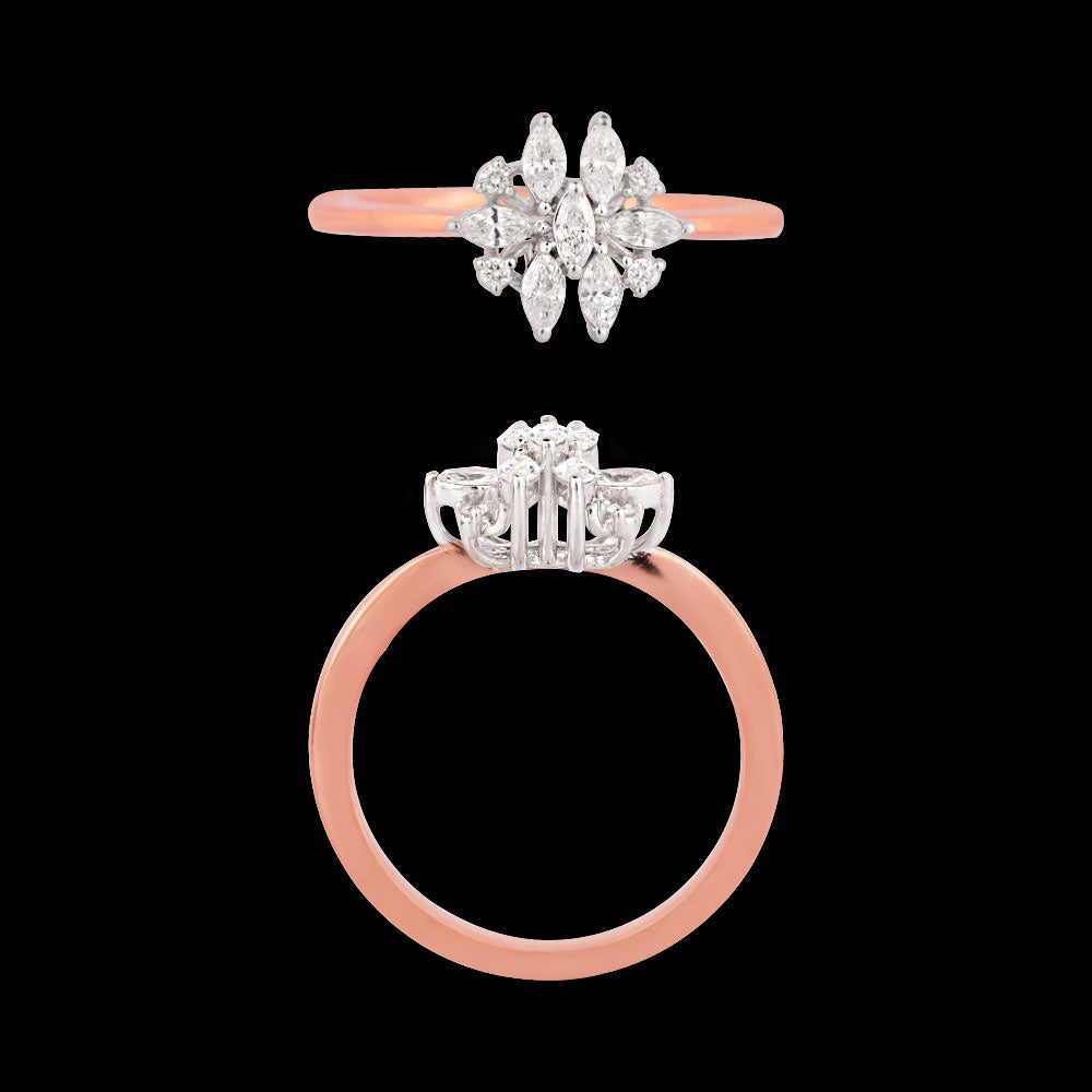 18K Two Tone Gold Diamond Ring - 0.274ct VVS-EF