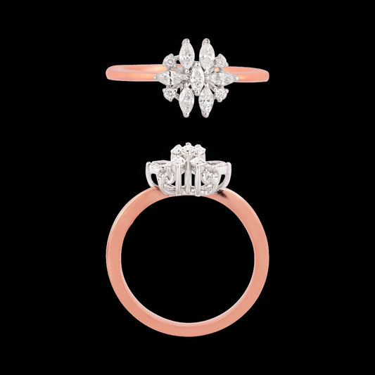 18K Two Tone Gold Diamond Ring - 0.274ct VVS-EF
