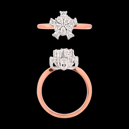 18K Two Tone Gold Diamond Ring - 0.539ct VVS-EF