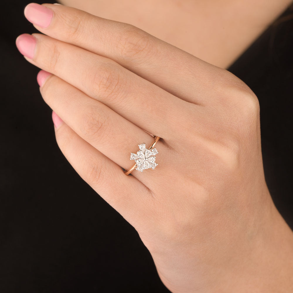 18K Two Tone Gold Diamond Ring - 0.539ct VVS-EF