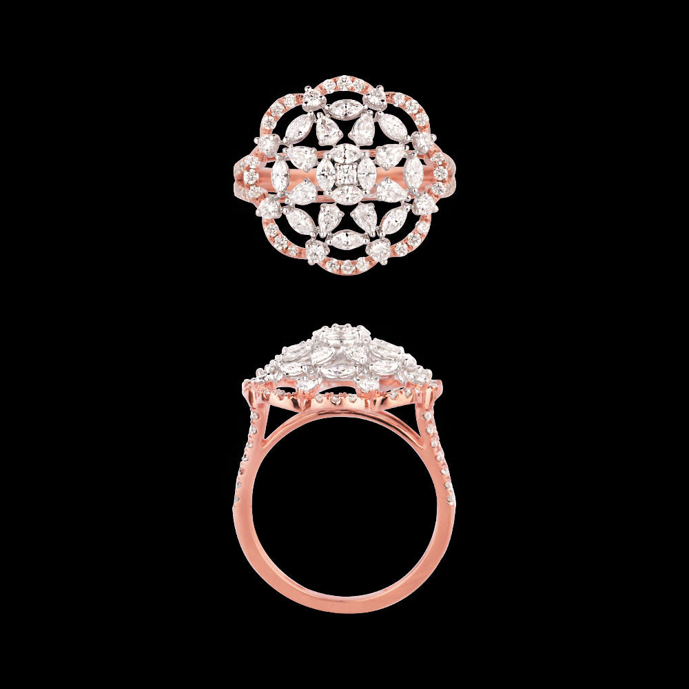 18K Two Tone Gold Diamond Ring - 1.223ct VVS-EF