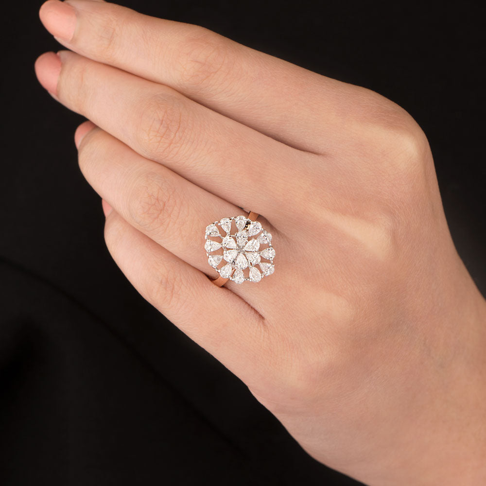 18K Two Tone Gold Diamond Ring - 1.31ct VVS-EF