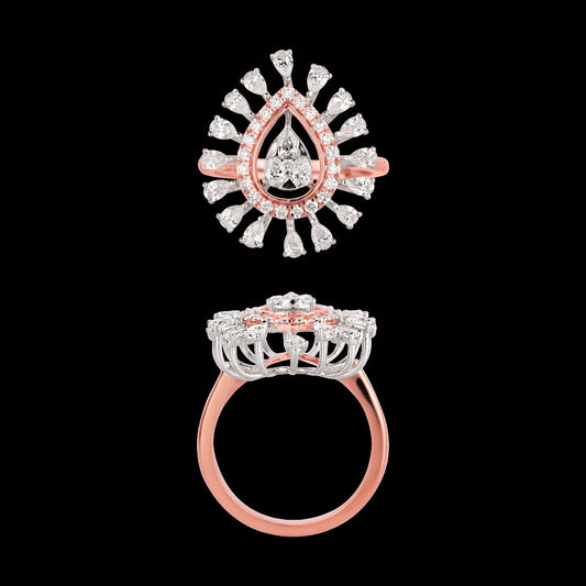 18K Two Tone Gold Diamond Ring - 1.277ct VVS-EF