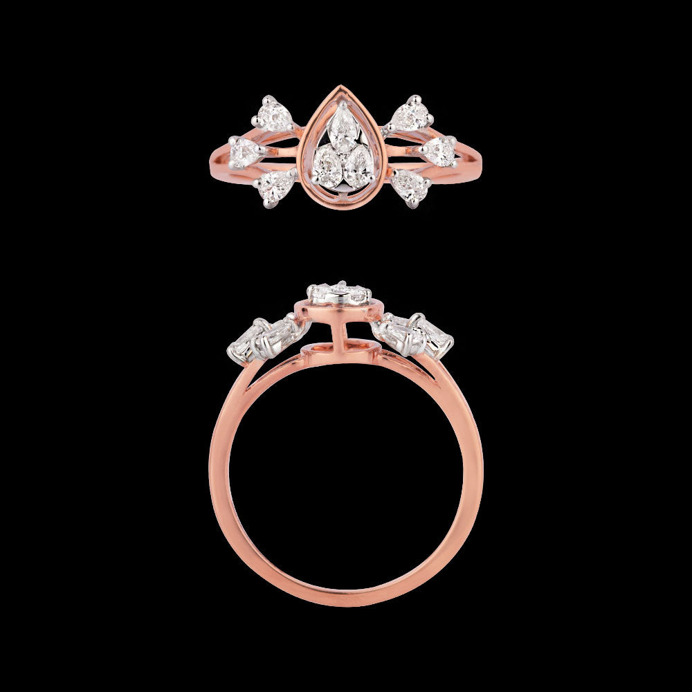 18K Two Tone Gold Diamond Ring - 0.444ct VVS-EF