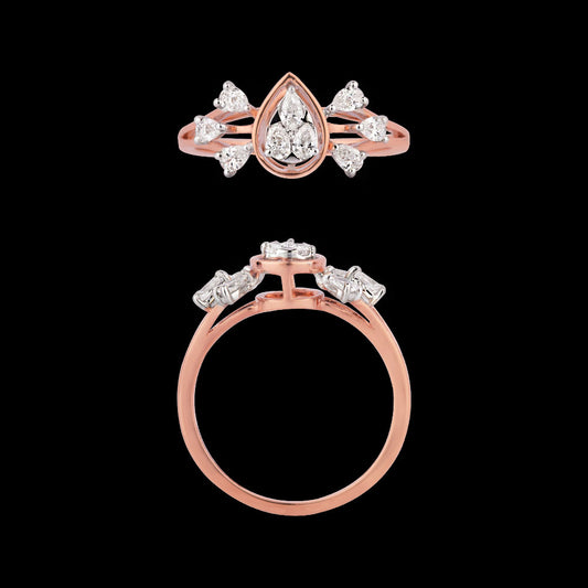 18K Two Tone Gold Diamond Ring - 0.444ct VVS-EF
