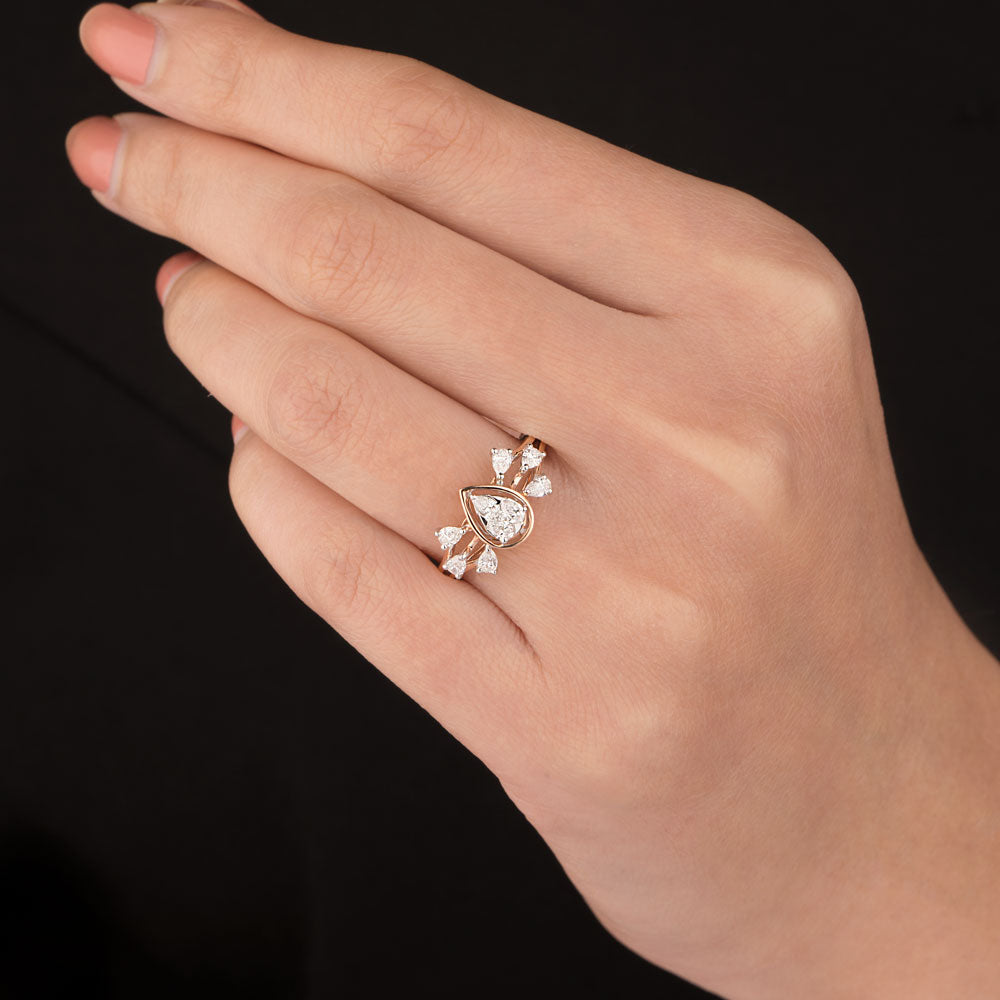 18K Two Tone Gold Diamond Ring - 0.444ct VVS-EF