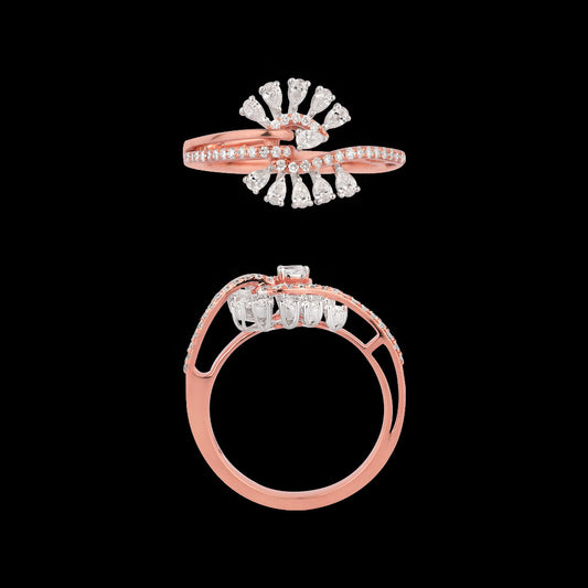 18K Two Tone Gold Diamond Ring - 0.441ct VVS-EF