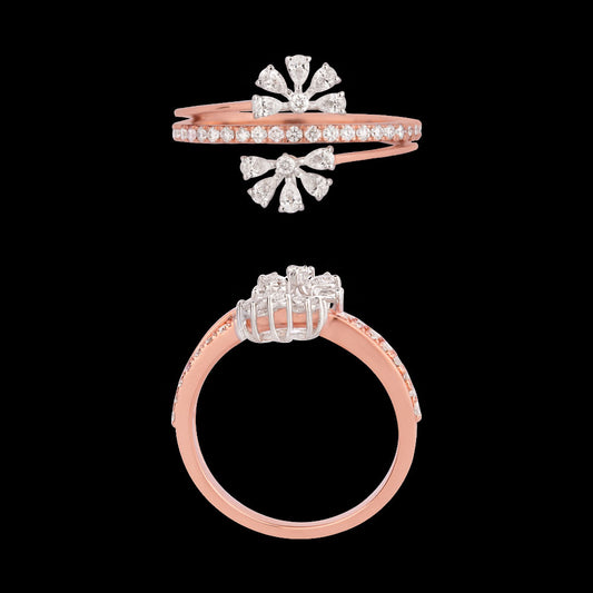 18K Two Tone Gold Diamond Ring - 0.5ct VVS-EF