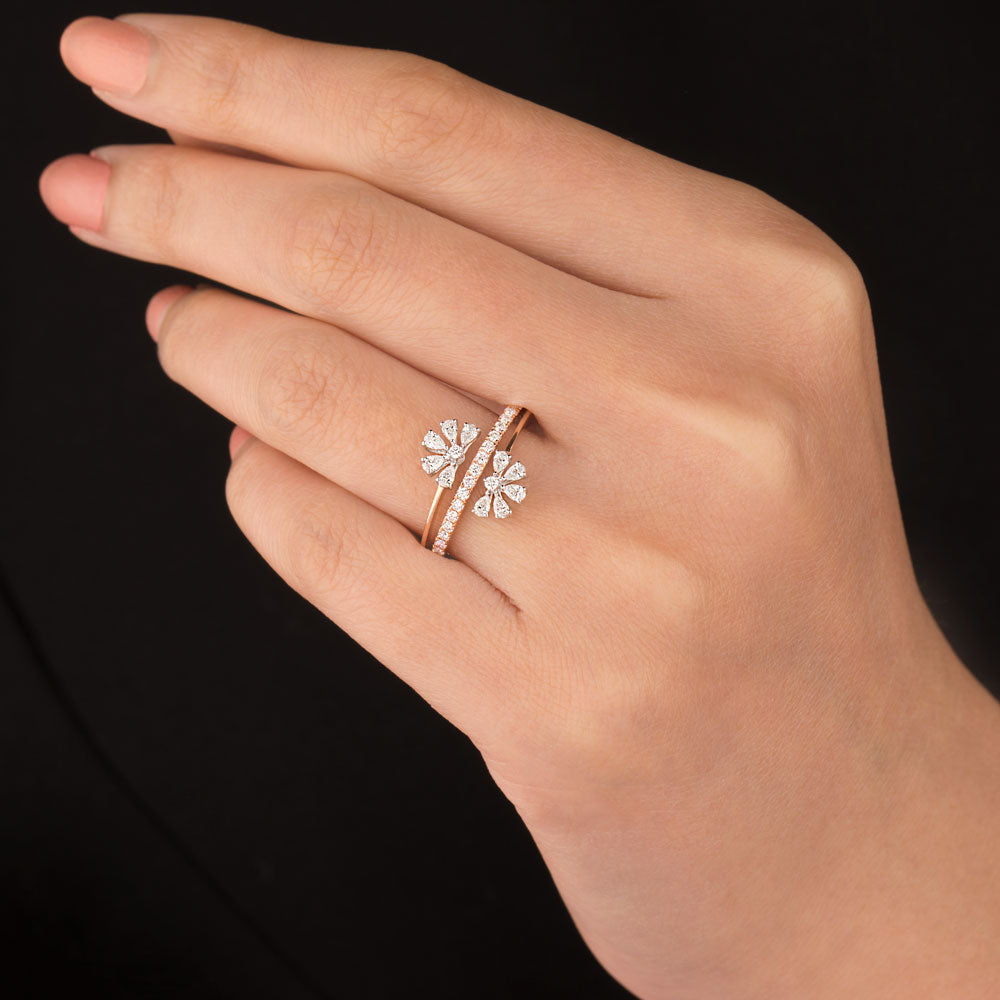 18K Two Tone Gold Diamond Ring - 0.5ct VVS-EF