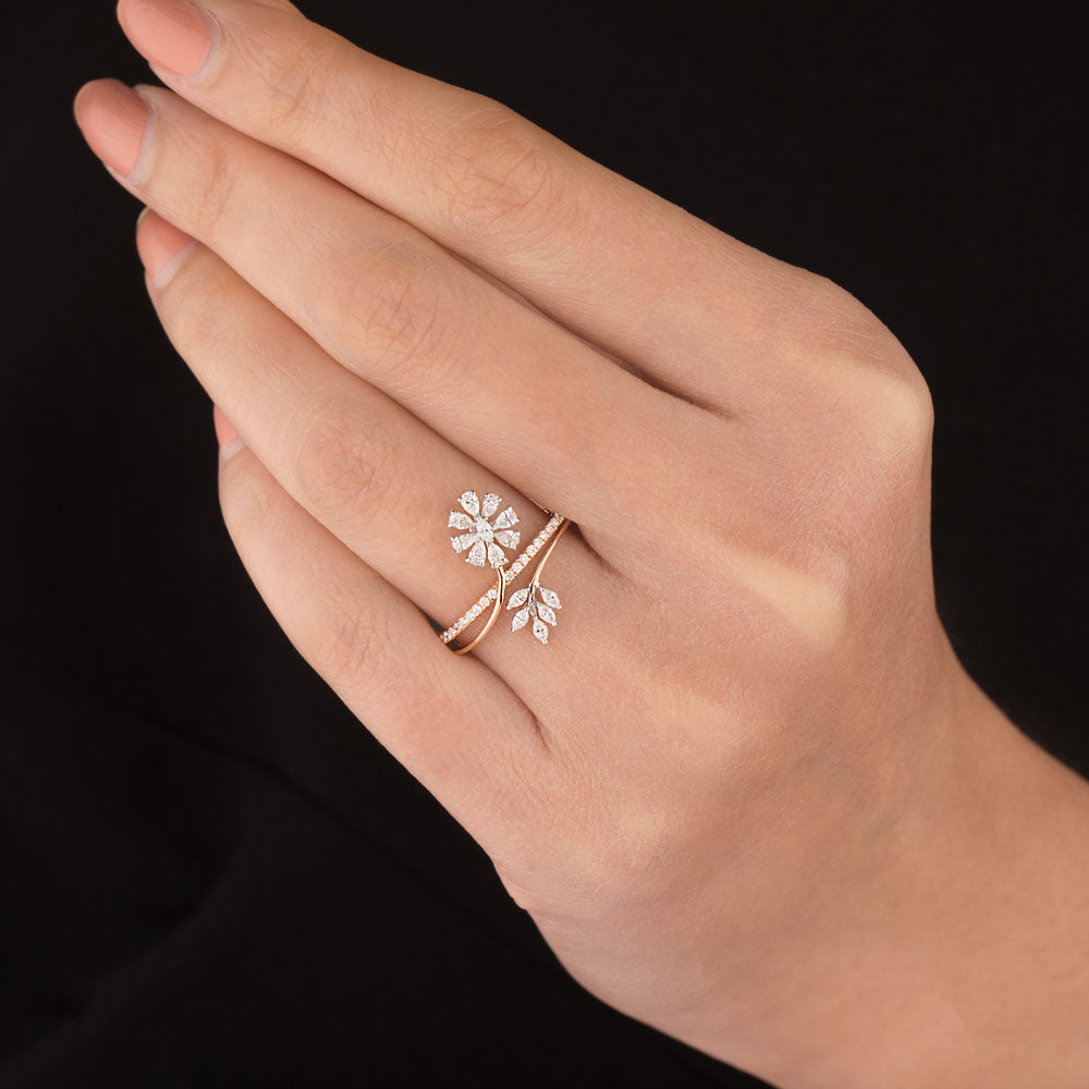 18K Two Tone Gold Diamond Ring - 0.432ct VVS-EF
