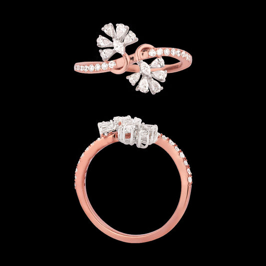 18K Two Tone Gold Diamond Ring - 0.425ct VVS-EF
