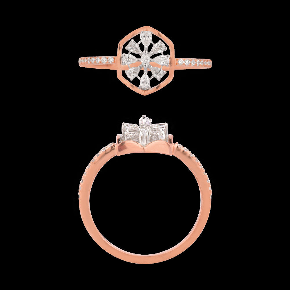18K Two Tone Gold Diamond Ring - 0.281ct VVS-EF