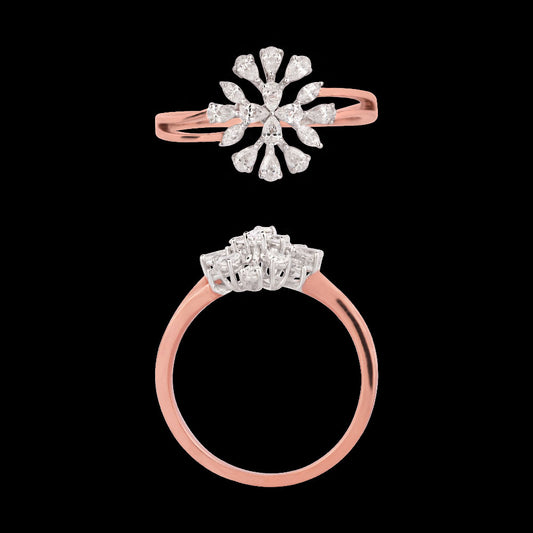 18K Two Tone Gold Diamond Ring - 0.425ct VVS-VS-EF
