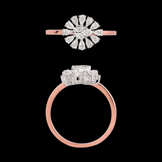 18K Two Tone Gold Diamond Ring - 0.438ct VVS-EF